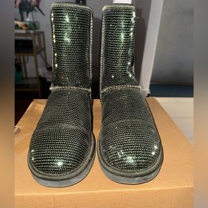 UGG classic short with green and brown sparkles